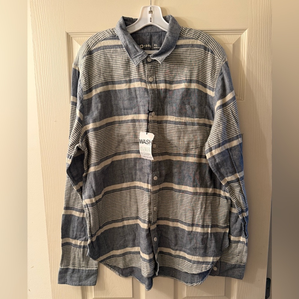 GAP 1969 Awning Stripe Denim Shirt - XL
